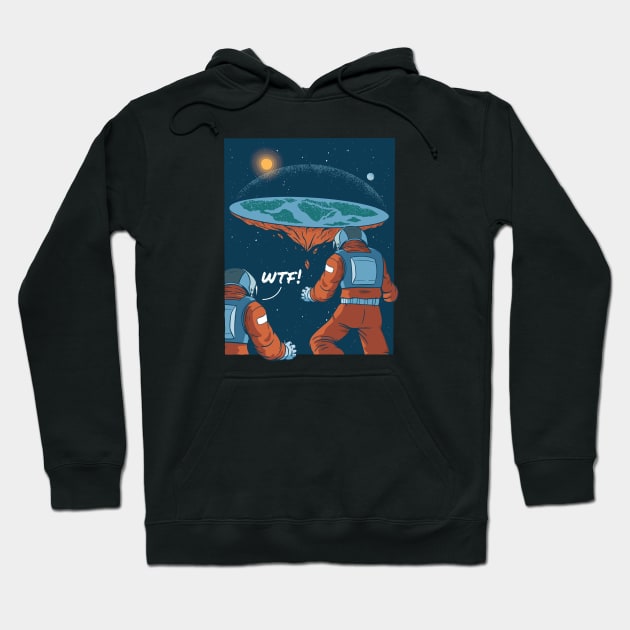 Flat Earth Astronaut Hoodie by Safdesignx